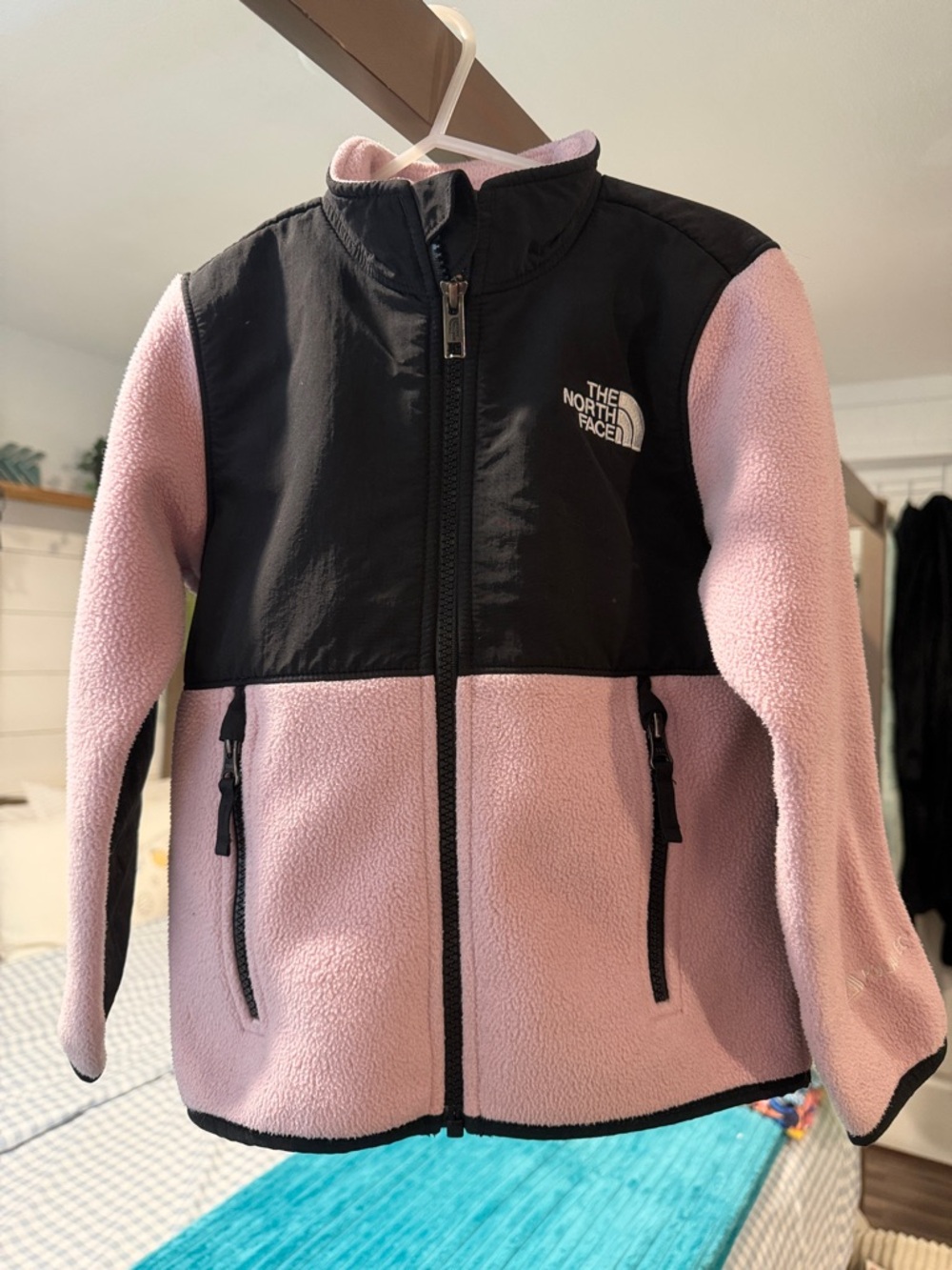 The North Face Pink and Black Zip-Up Fleece Jacket